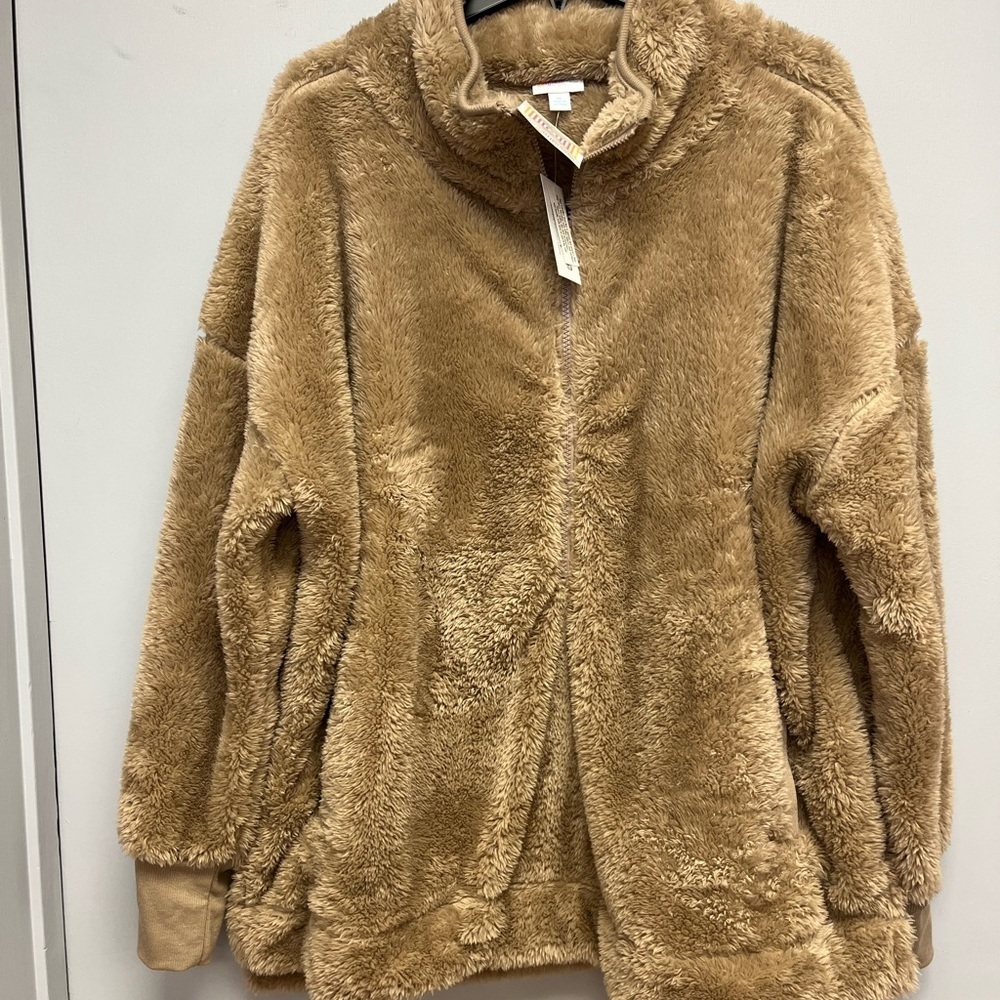 Lularoe half zip fur like jacket! Nwt